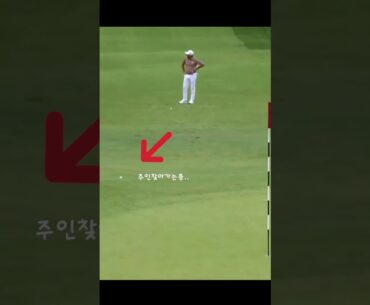 버디찬스에 깃대 맞고 제자리로 돌아오는 볼