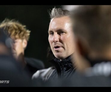 NC State Men's Soccer Head Coach Marc Hubbard meets with the media prior to the College Cup