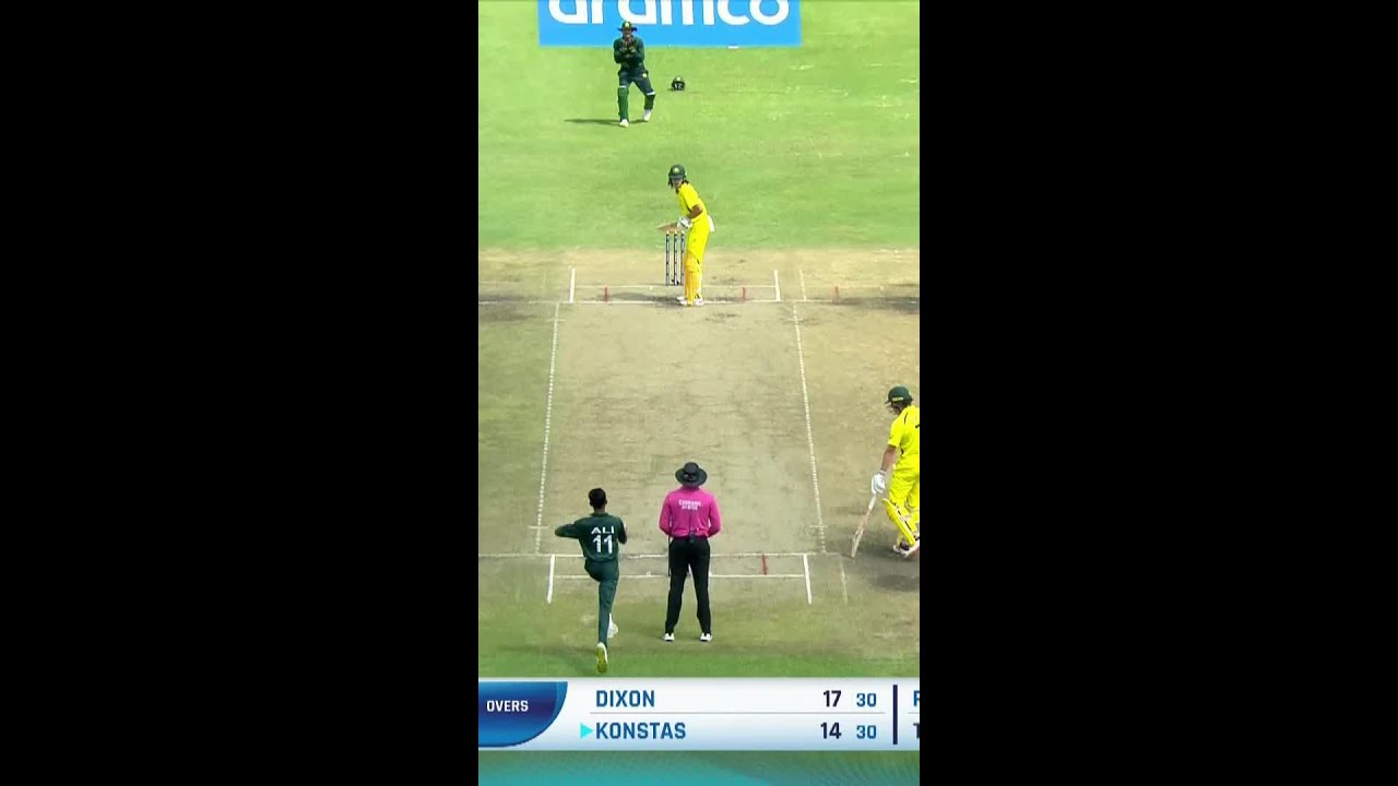 Ali Raza sends the off-stump flying! ✈️  #U19WorldCup #Cricket