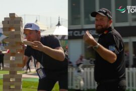Pro Golfers vs Giant Jenga