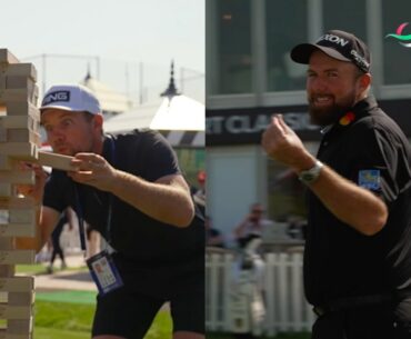 Pro Golfers vs Giant Jenga