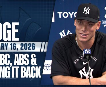 Aaron Judge talks Yankees running back same team as last year, prepping for WBC & using ABS system