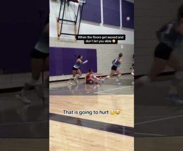 She got stuck to the floor! #highschoolvolleyball #shorts #girls #volleyball