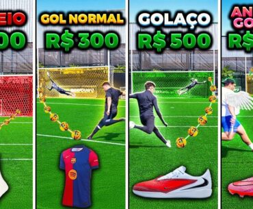 GOL FEIO, GOL NORMAL, GOLAÇO E ANJO DOS GOLAÇOS!! 😱(REGRA NOVA HARDCORE) *VALENDO PRODUTOS DA NIKE 🤑