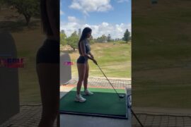Amazing Golf Swing you need to see | Golf Girl awesome swing | Golf shorts | Bells