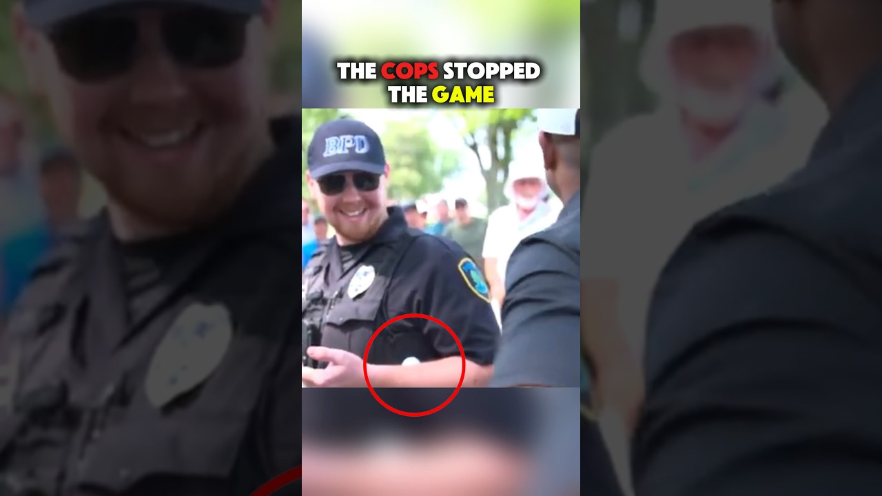 He literally ARRESTED the golf ball! 😭👮‍♂️ The rarest rule in golf? #golf