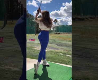 Amazing Golf Swing you need to see | Golf Girl awesome swing | Golf shorts |