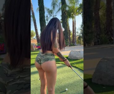 Amazing Golf Swing you need to see | Golf Girl awesome swing | Golf shorts | Indica Bae