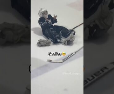 Goalies live in their own world 😅🤣 #hockey #icehockey #nhl #goalie #hockeymemes #shorts #foryou