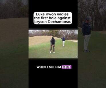 Luke Kwon eagles the first hole against Bryson DeChambeau