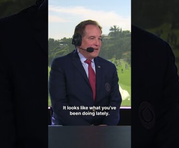 Even Tiger was impressed by Jacob Bridgeman's seven wood for a tap-in eagle 👀