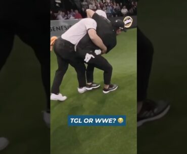 Billy Horschel and Collin Morikawa just started wrestling mid-match 🤣 #shorts