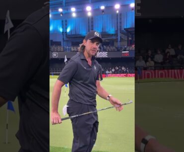 Tommy Fleetwood was showing off the full shot repertoire before his @TGL  match. #TeamTaylorMade