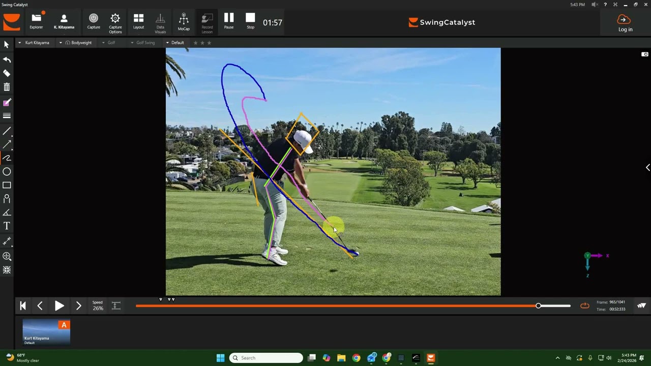 Kurt Kitayama 3 Wood Analysis - Side View Genesis Invitational 2026