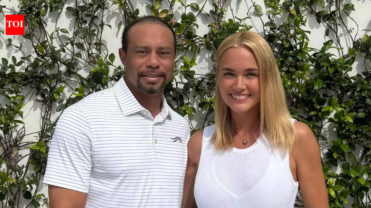 Kai Trump and mom Vanessa Trump share a moment with Tiger Woods for pictures at the golf event | International Sports News