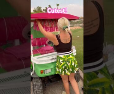 This bev cart! #cartgirl #golfgear #golfgirls #golfers #golf #dayinmylife #barbie #grwm #ootd #fun
