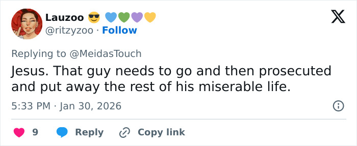 Twitter user reacting to allegations involving a 13-year-old Epstein victim and Trump in new revealed files.
