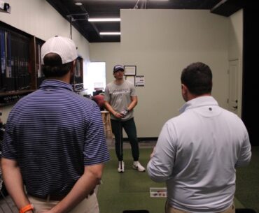 Customers can use golf simulators at MK Golf Tech to find the perfect club for their playing style. (Andrew Creelman/Community Impact)