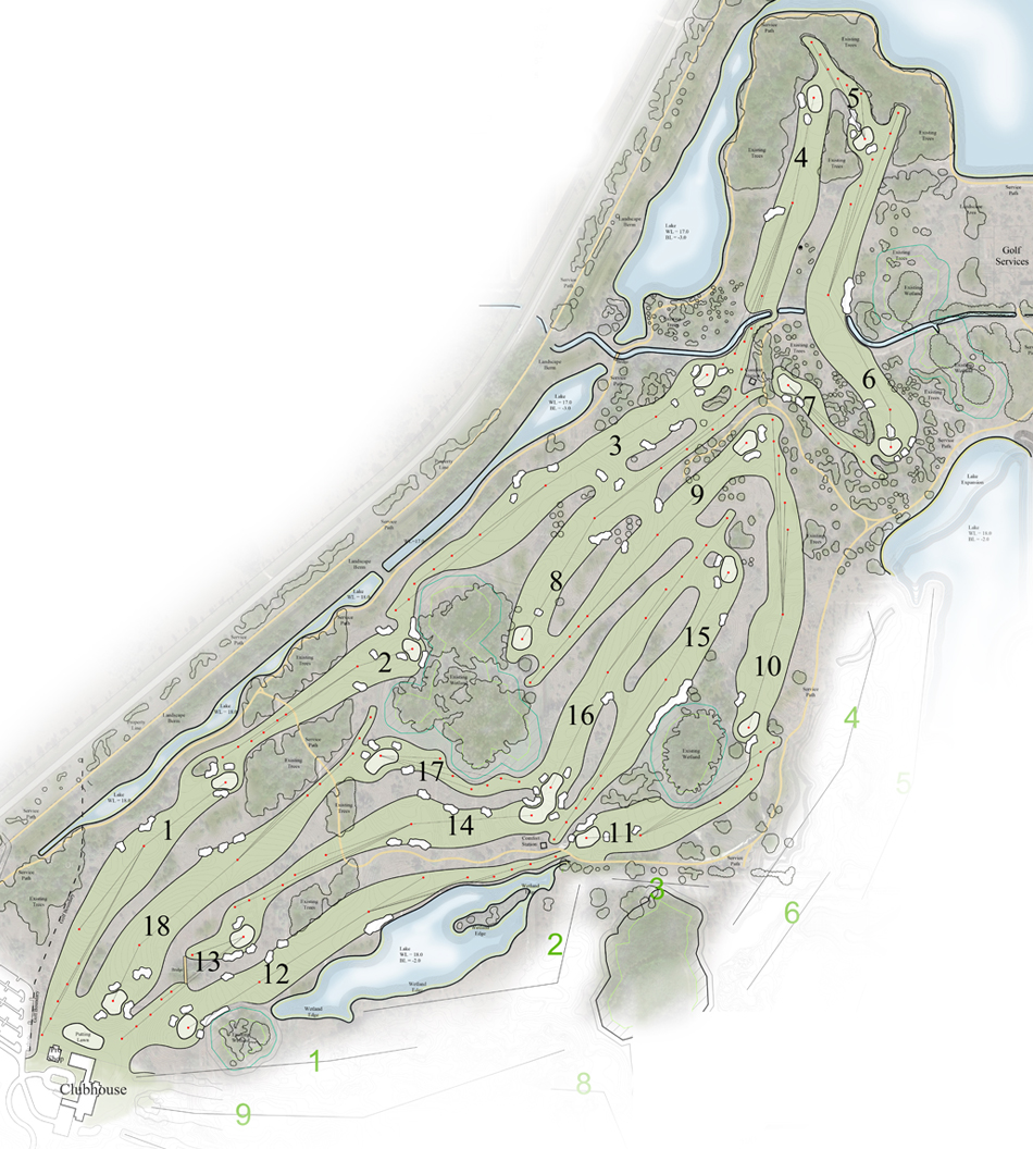 The course returns to the clubhouse after the twelfth, giving Apogee members the option to play six, twelve or eighteen holes (Image: Kyle Phillips Golf Course Design)