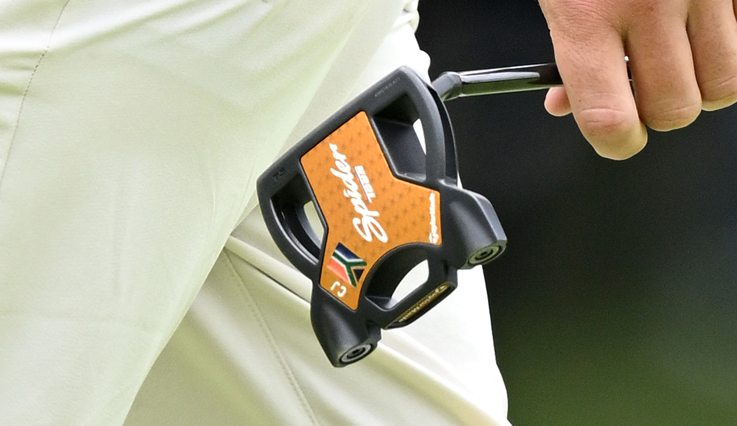 A close-up of the putter used by Casey Jarvis
