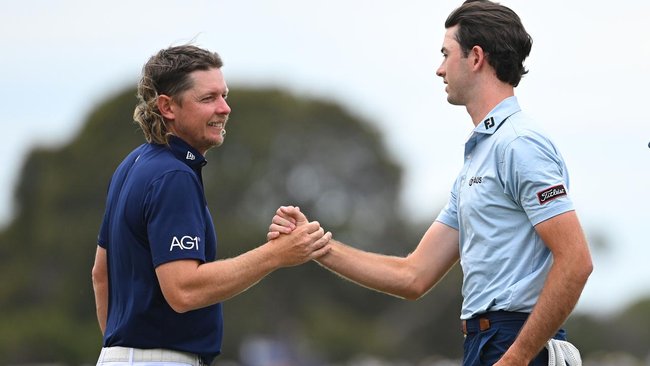 Australian young gun Elvis Smylie (right) has joined Cameron Smith in LIV Golf.