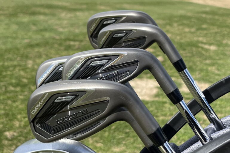 Cobra Darkspeed Irons at a testing session.