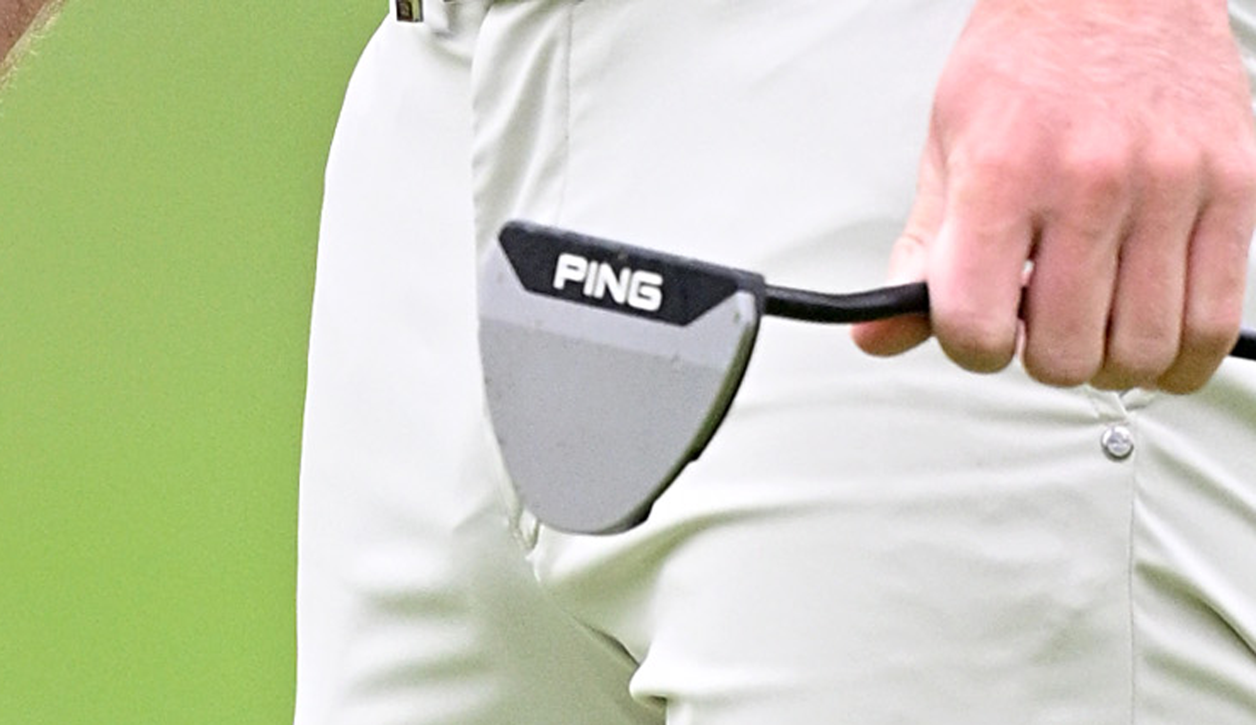 A close-up of Freddy Schott's putter 