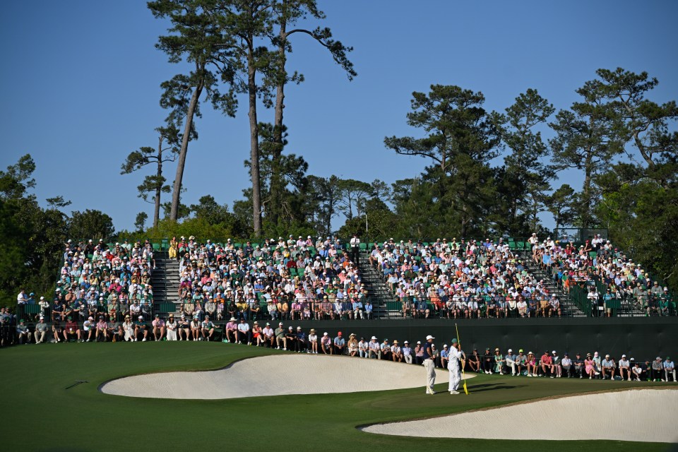 A photo on the 17th green during the final round of  Masters Tournament at Augusta National Golf Club