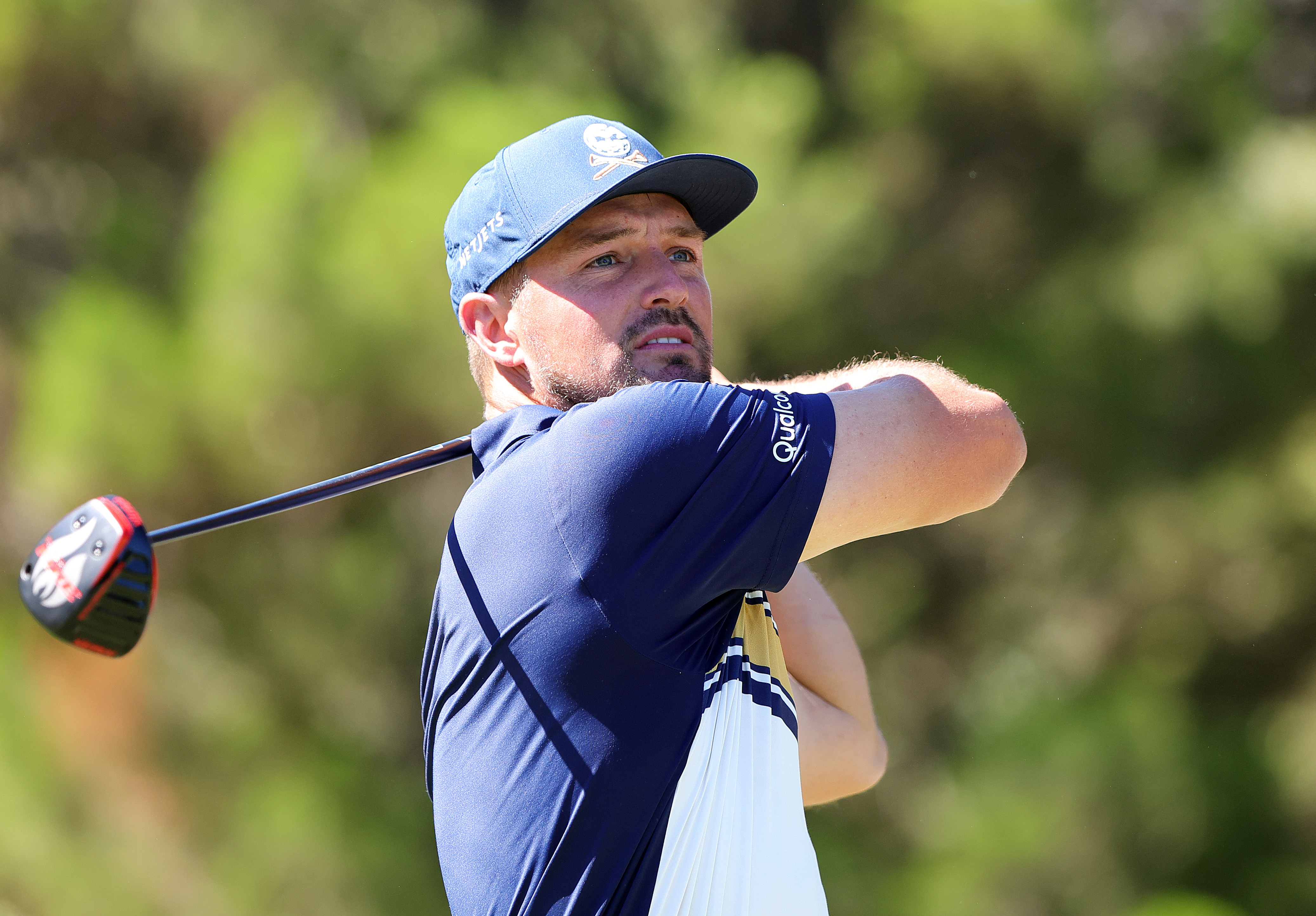 Bryson DeChambeau hits a driver