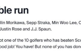 Only 10 golfers have beaten Scheffler in stroke play events the last 7 months