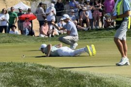 Matt Fitzpatrick getting a read at WMPO today