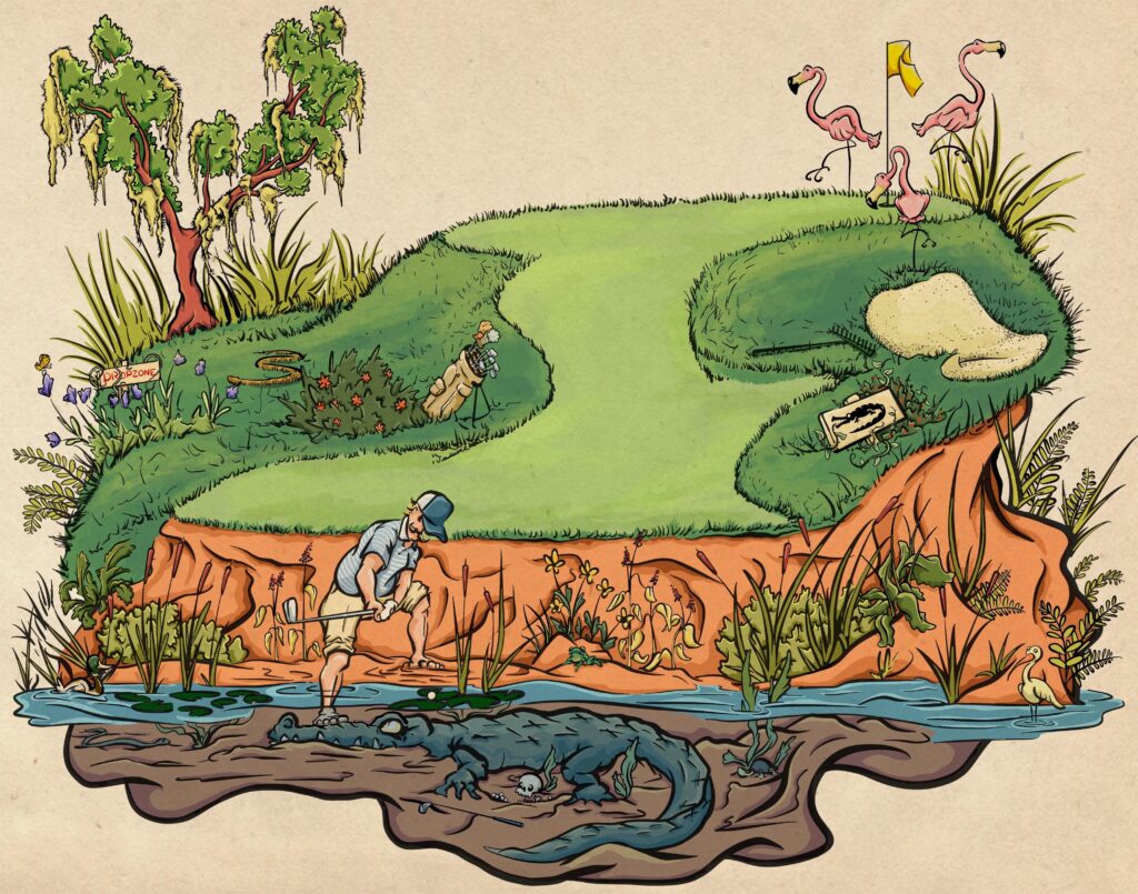 Digital Golf Drawing by Me