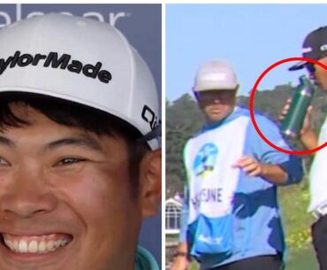 Pebble Beach Pro-Am first round leaderboard, Ryo Hisatsune career-best round, sake joke, scores, results, report, latest news, video, highlights