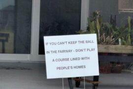 Sign on our new golf course