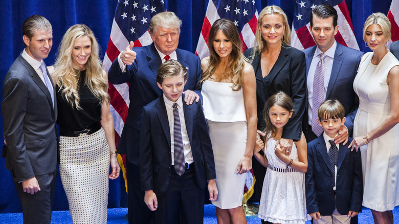 The Trump family at Trump Tower in 2015.