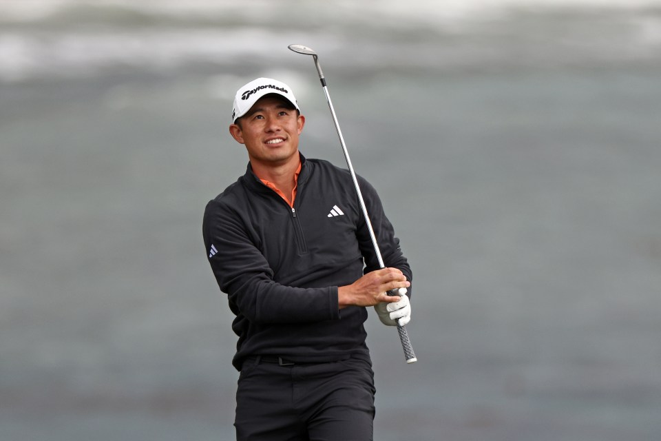 Collin Morikawa of the United States chips on the 17th green during the final round of the AT&T Pebble Beach Pro-Am 2026