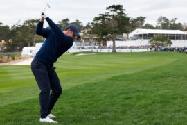 Rory McIlroy in play during the third round of the AT&T Pebble Beach Pro-Am
