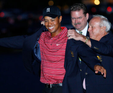 Golf legends Tiger Woods and Arnold Palmer together in Orlando, Florida