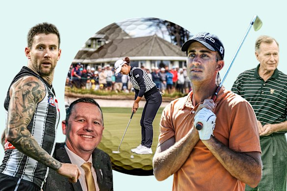 Victoria Golf Club, where Jeremy Howe (left) hit a hole-in-one, Antonie Els was general manager, Geoff Ogilvy is a member, and former US president George H.W. Bush visited.