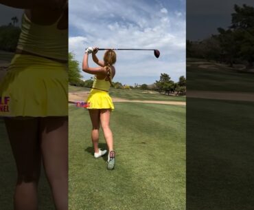 Amazing Golf Swing you need to see | Golf Girl awesome swing | Golf shorts | Clare loves