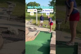 Mini Golf Olympics 1. Bella vs 8. Danny ROUND 1 (Holes 5-6) #golf #minigolf #puttputt #viral