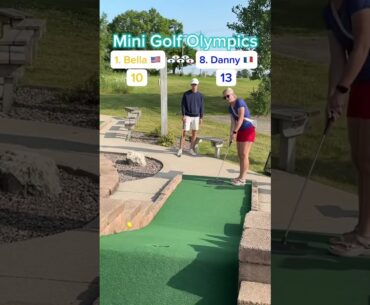 Mini Golf Olympics 1. Bella vs 8. Danny ROUND 1 (Holes 5-6) #golf #minigolf #puttputt #viral