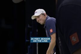 Matt Fitzpatrick rolls in a long putt from off the green under pressure 🔥 #tgl #golf