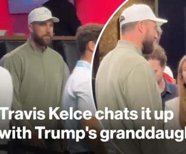 Travis Kelce chats it up with President Trump's granddaughter Kai at Florida golf event