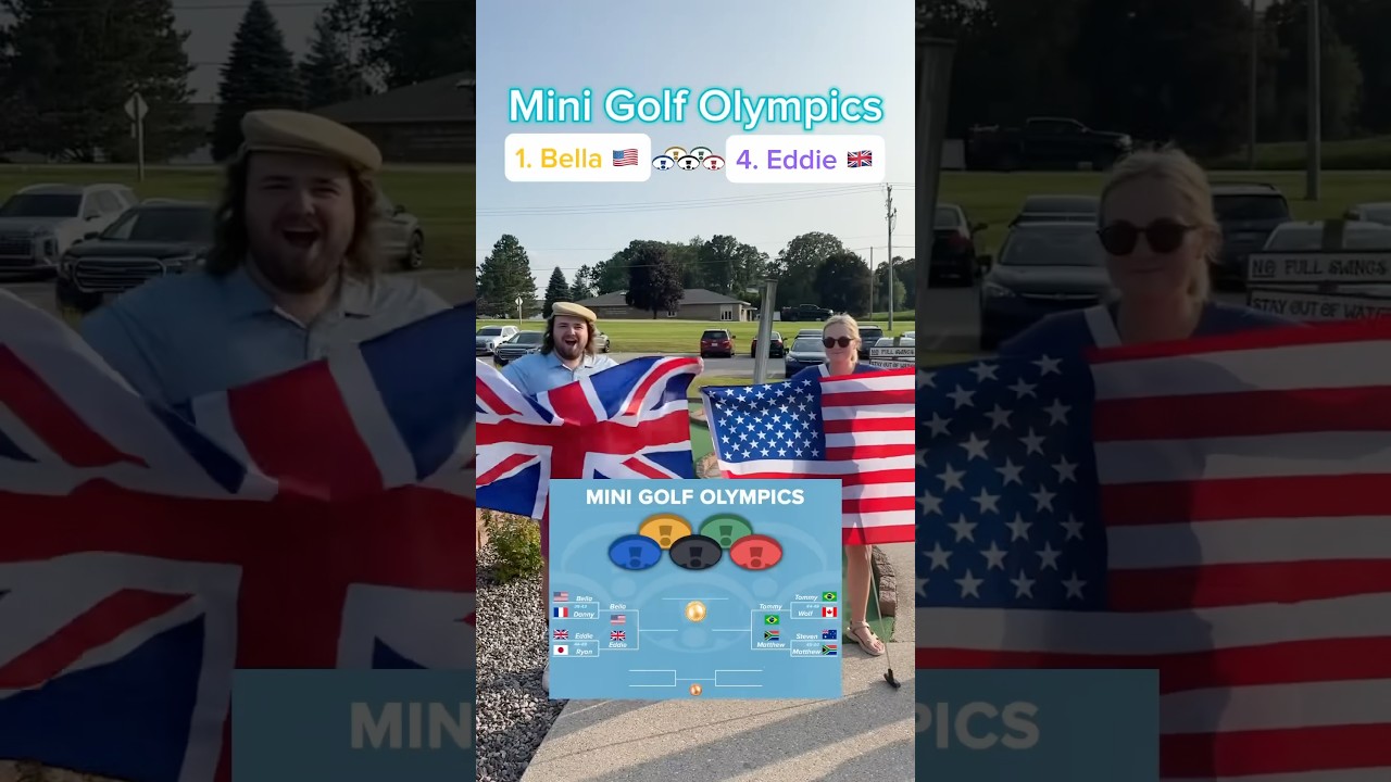 Mini Golf Olympics 1. Bella vs 4. Eddie SEMI-FINAL (Holes 1-2) #golf #minigolf #puttputt #golfer