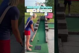 Mini Golf Olympics 1. Bella vs 7. Matthew GOLD Medal Match🥇 (Holes 3-4) #golf #minigolf #puttputt