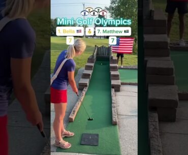 Mini Golf Olympics 1. Bella vs 7. Matthew GOLD Medal Match🥇 (Holes 3-4) #golf #minigolf #puttputt