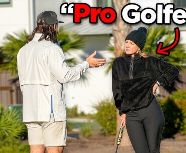 Can a Female Pro Golfer beat 2 Average Joes?