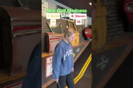 MINI GOLF MADNESS! ROUND 1, 1. Bella vs 8. Steven (Holes 7-8) #golf #minigolf #viral #puttputt
