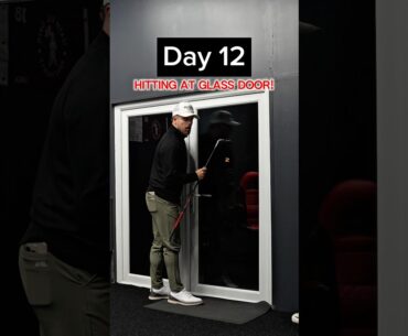 Day 12 hitting a golf ball at my glass door (110mph) #golf